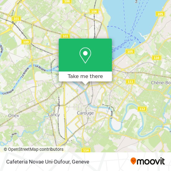 Cafeteria Novae Uni-Dufour Karte