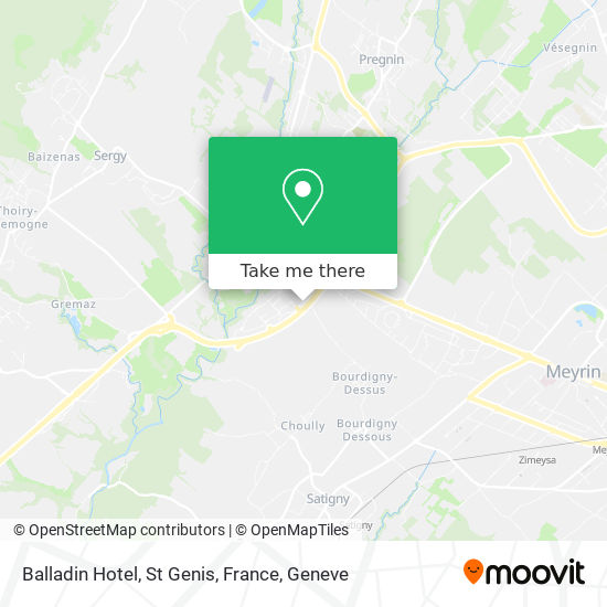 Balladin Hotel, St Genis, France Karte