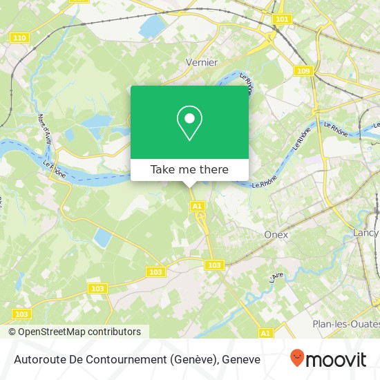 Autoroute De Contournement (Genève) Karte