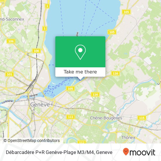 Débarcadère P+R Genève-Plage M3 / M4 Karte