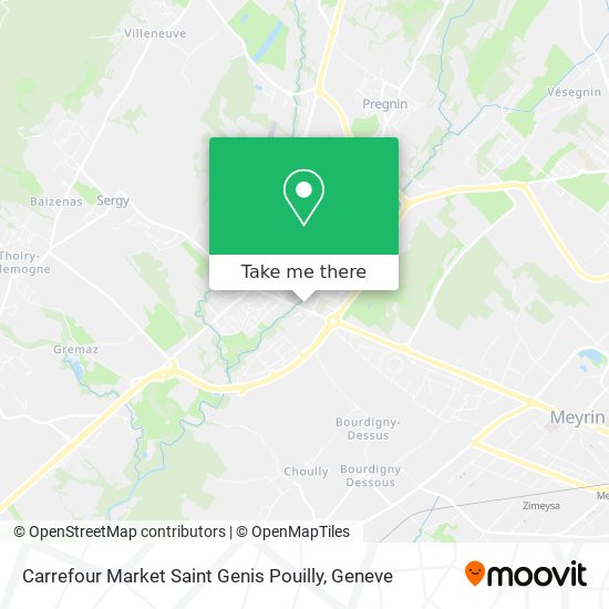Carrefour Market Saint Genis Pouilly map