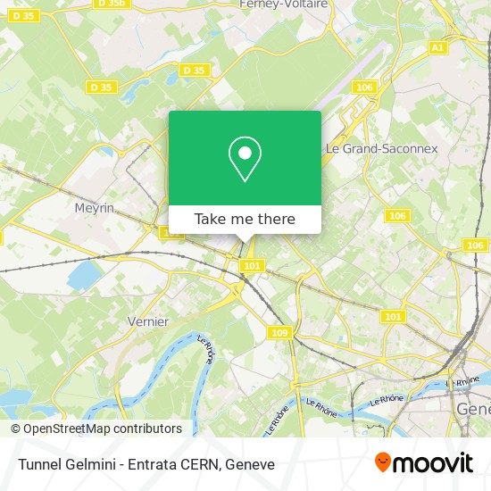Tunnel Gelmini - Entrata CERN map