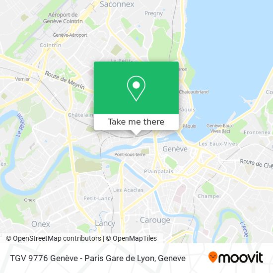 TGV 9776 Genève - Paris Gare de Lyon Karte
