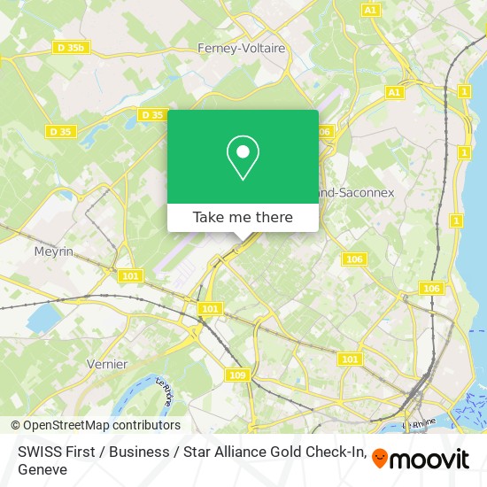 SWISS First / Business / Star Alliance Gold Check-In map