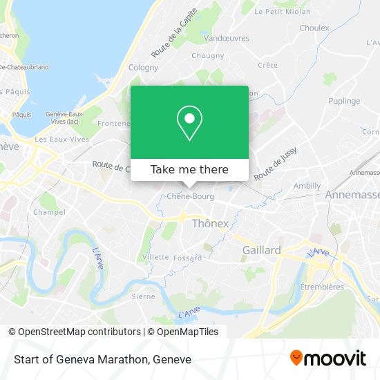 Start of Geneva Marathon map