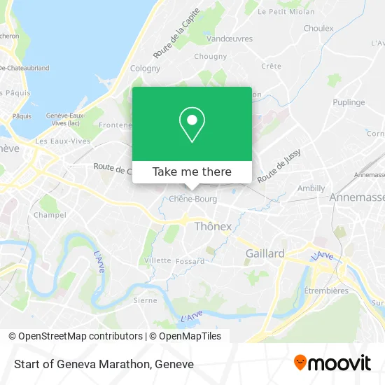 Start of Geneva Marathon map