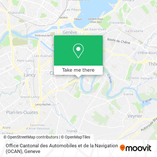 Office Cantonal des Automobiles et de la Navigation (OCAN) Karte