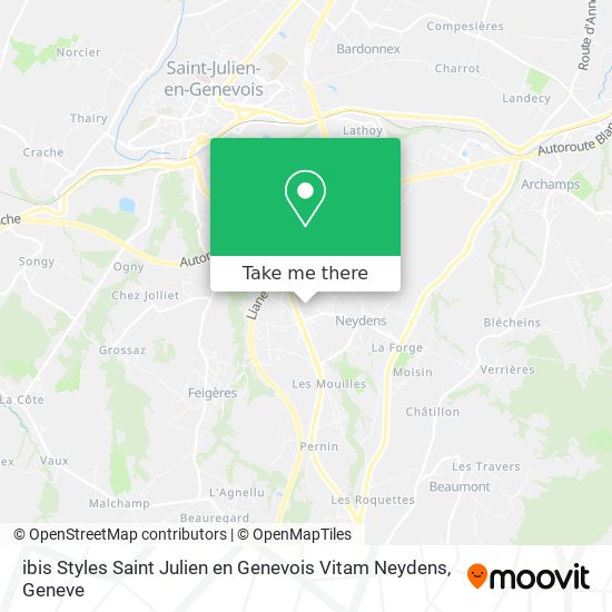 ibis Styles Saint Julien en Genevois Vitam Neydens map