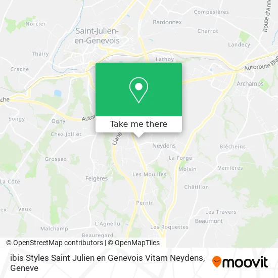 ibis Styles Saint Julien en Genevois Vitam Neydens map