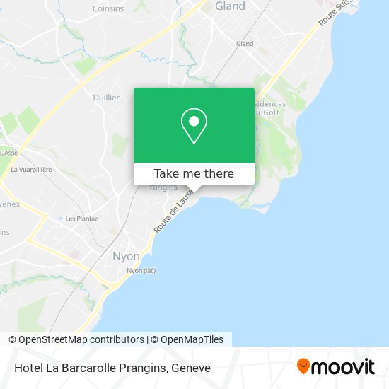 Hotel La Barcarolle Prangins Karte