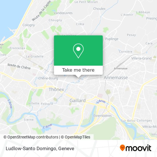 Ludlow-Santo Domingo map