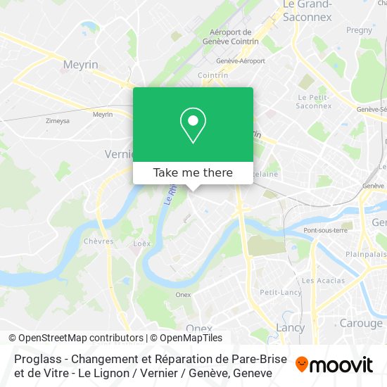 Proglass - Changement et Réparation de Pare-Brise et de Vitre - Le Lignon / Vernier / Genève map