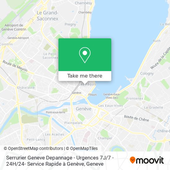 Serrurier Geneve Depannage - Urgences 7J / 7 - 24H / 24- Service Rapide à Genève map