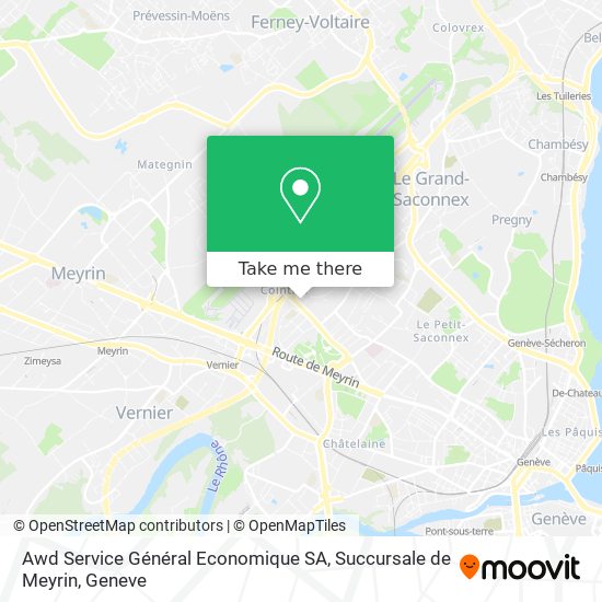 Awd Service Général Economique SA, Succursale de Meyrin map