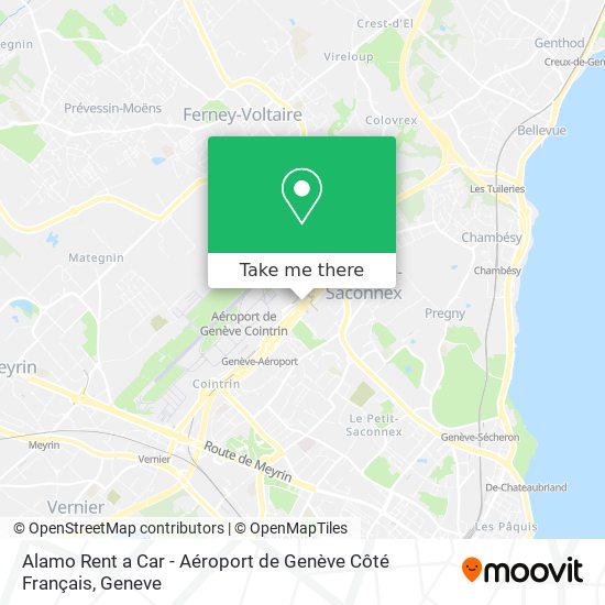 Alamo Rent a Car - Aéroport de Genève Côté Français Karte