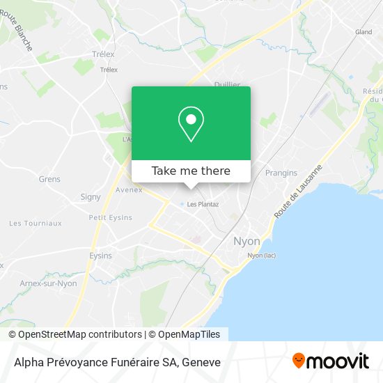 Alpha Prévoyance Funéraire SA map