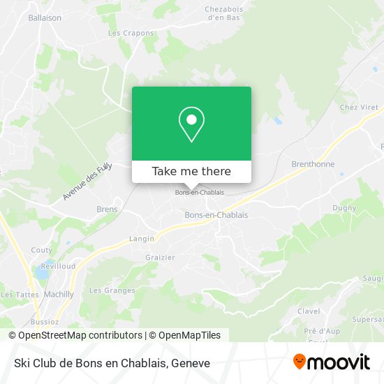 Ski Club de Bons en Chablais map