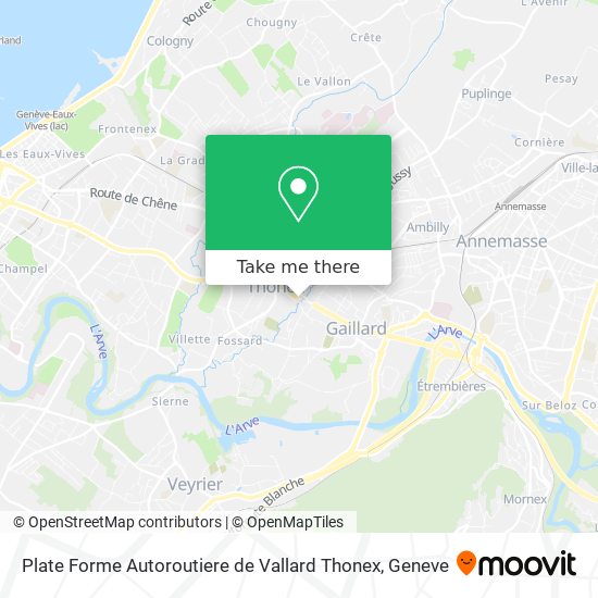 Plate Forme Autoroutiere de Vallard Thonex map