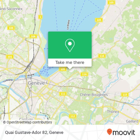 Quai Gustave-Ador 82 map