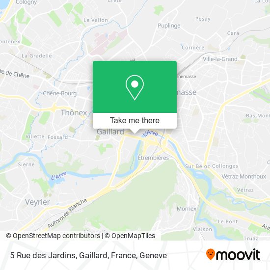 5 Rue des Jardins, Gaillard, France Karte