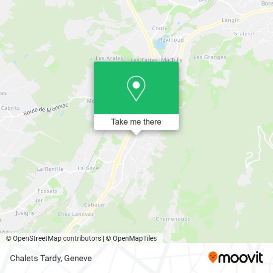 Chalets Tardy map