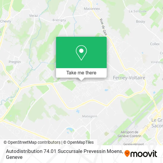 Autodistribution 74.01 Succursale Prevessin Moens map