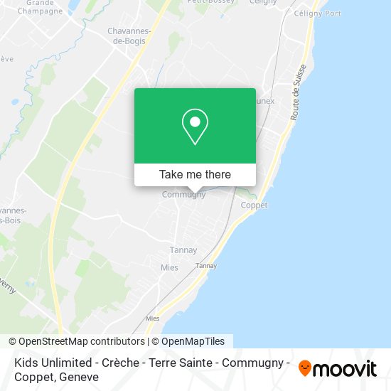 Kids Unlimited - Crèche - Terre Sainte - Commugny - Coppet map