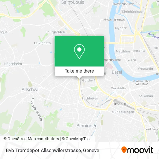 Bvb Tramdepot Allschwilerstrasse map