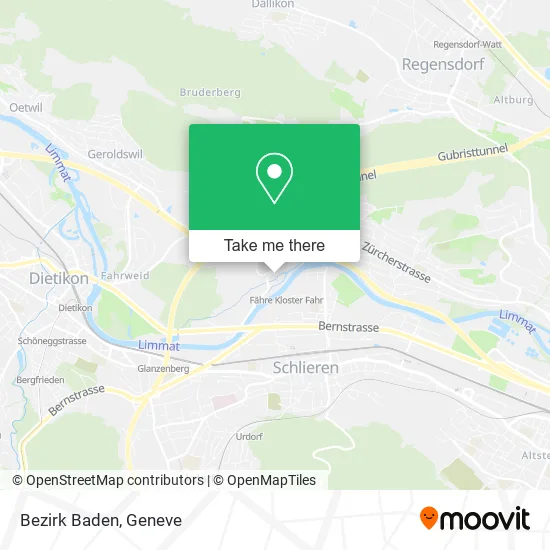 Bezirk Baden map