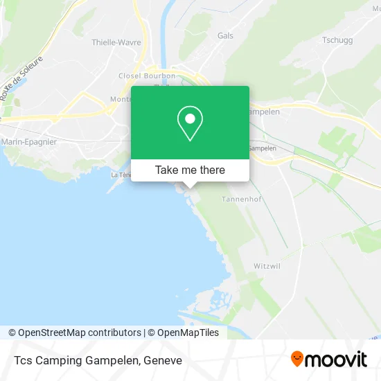 Tcs Camping Gampelen map
