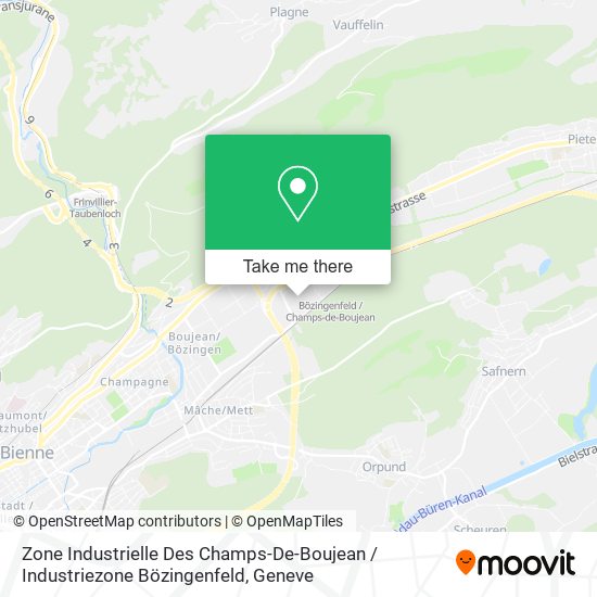 Zone Industrielle Des Champs-De-Boujean / Industriezone Bözingenfeld map