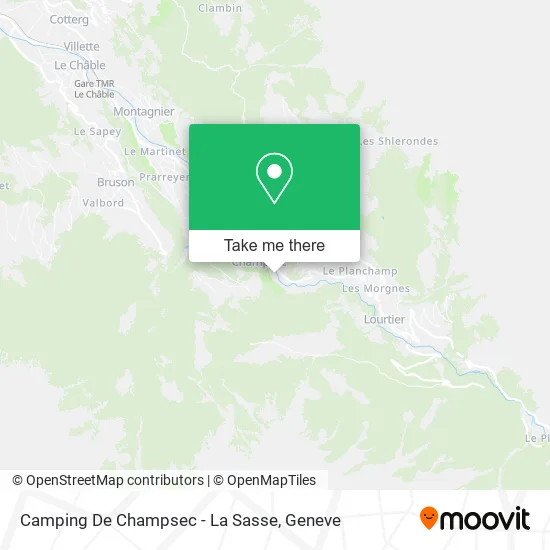 Camping De Champsec - La Sasse map