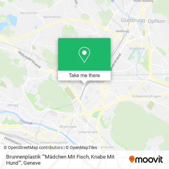 Brunnenplastik ""Mädchen Mit Fisch, Knabe Mit Hund"" map