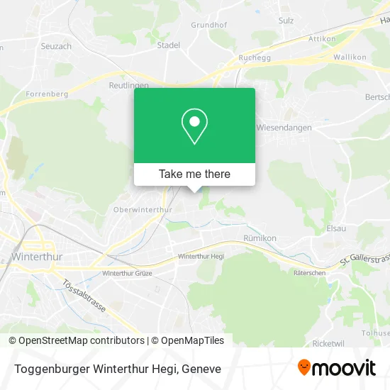 Toggenburger Winterthur Hegi map