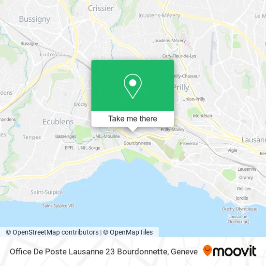 Office De Poste Lausanne 23 Bourdonnette map