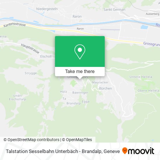 Talstation Sesselbahn Unterbäch - Brandalp map