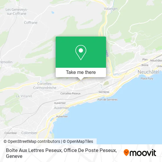 Boîte Aux Lettres Peseux, Office De Poste Peseux map