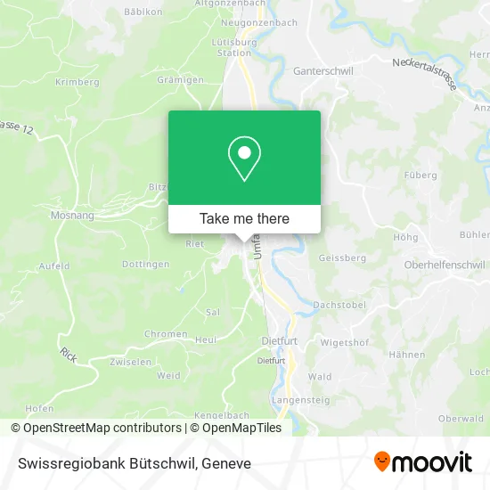 Swissregiobank Bütschwil map