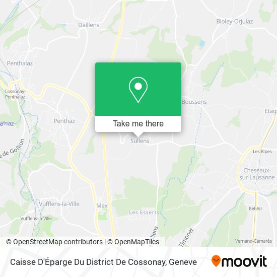 Caisse D'Éparge Du District De Cossonay map