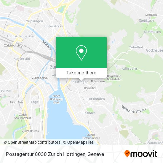 Postagentur 8030 Zürich Hottingen map
