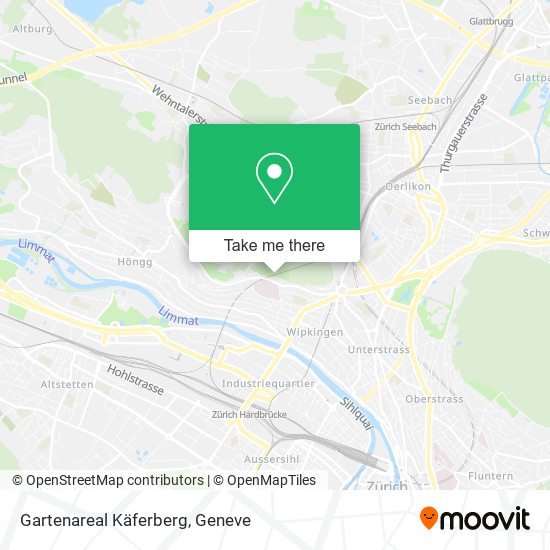 Gartenareal Käferberg map