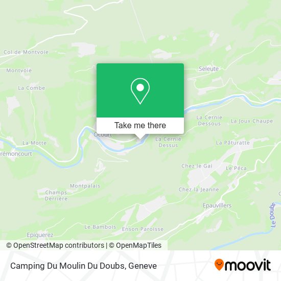 Camping Du Moulin Du Doubs map