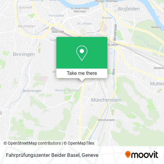 Fahrprüfungszenter Beider Basel map