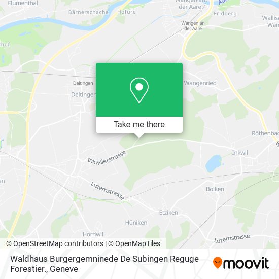 Waldhaus Burgergemninede De Subingen Reguge Forestier. map