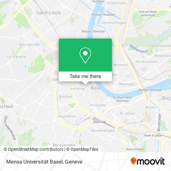 Mensa Universität Basel map