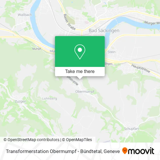 Transformerstation Obermumpf - Bündtetal map