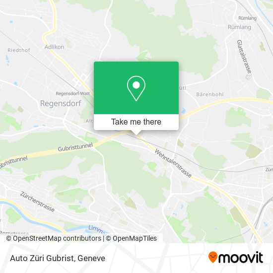 Auto Züri Gubrist map