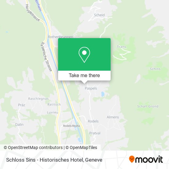 Schloss Sins - Historisches Hotel map