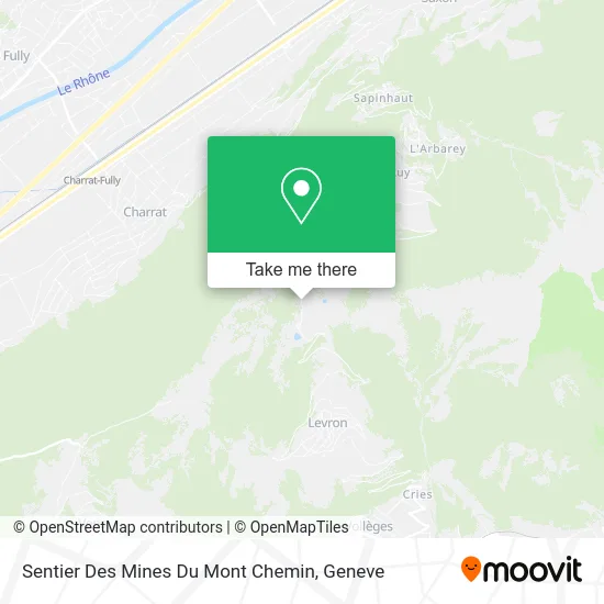 Sentier Des Mines Du Mont Chemin map
