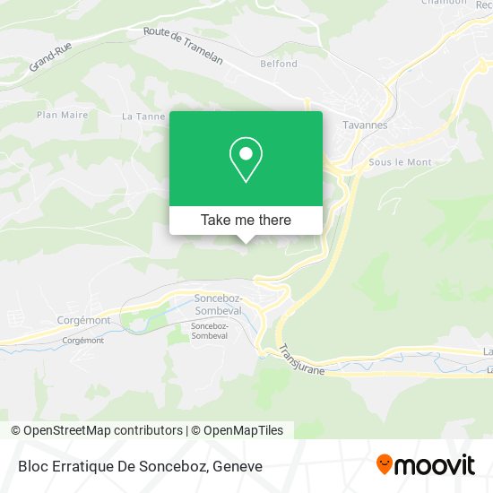 Bloc Erratique De Sonceboz map